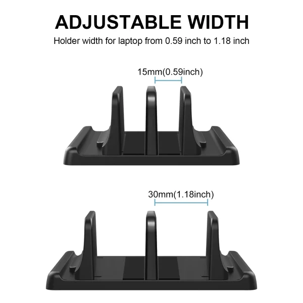 Plastic Vertical Laptop Stand Holder Adjustable Desktop Notebook Dock Space-Saving 3 In 1 computer stand - Image 3