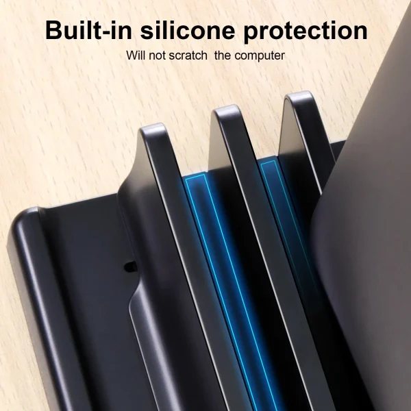 Plastic Vertical Laptop Stand Holder Adjustable Desktop Notebook Dock Space-Saving 3 In 1 computer stand - Image 4