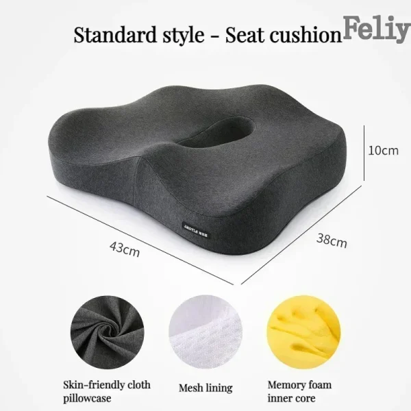 Memory Foam Seat Cushion Office Chair Cushion Car Seat Support Waist Pillow Massage Buttocks Pad Pain Relief Orthopedic Pillow - Image 16