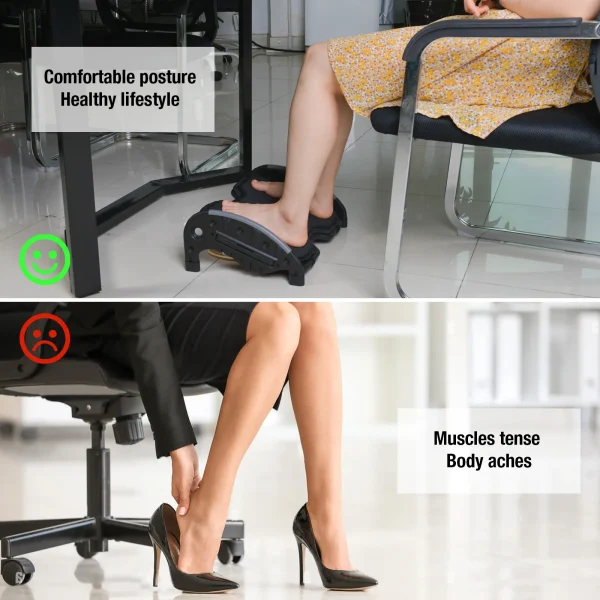 Foot Rest Stool for Under Desk at Work with Removable Soft Warm Foam Cushion Ergonomic Foot Stool with Massage Texture Office - Image 5