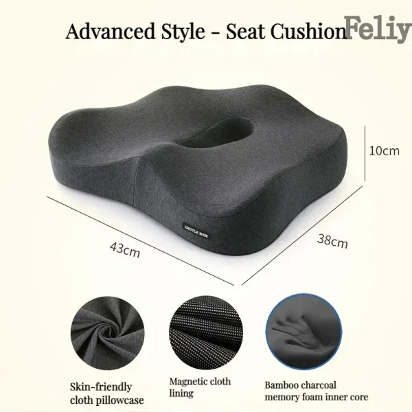 Memory Foam Seat Cushion Office Chair Cushion Car Seat Support Waist Pillow Massage Buttocks Pad Pain Relief Orthopedic Pillow - Image 20