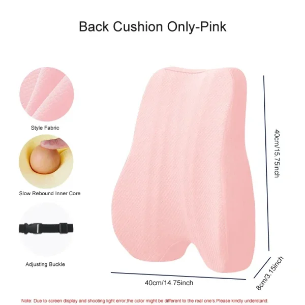 Memory Foam Seat Cushion Waist Back Support Pillow Set Orthopedic Ergonomic Coccyx Relief Hip Lumbar Pad for Office Chair Car - Image 8