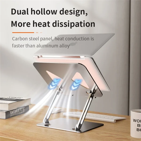 JOMAA Aluminum Alloy Adjustable Laptop Stand Ergonomic Notebook Riser Holder Computer Stand Compatible with Laptops Tablet - Image 3