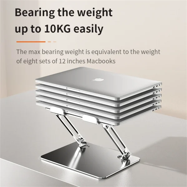 JOMAA Aluminum Alloy Adjustable Laptop Stand Ergonomic Notebook Riser Holder Computer Stand Compatible with Laptops Tablet - Image 5