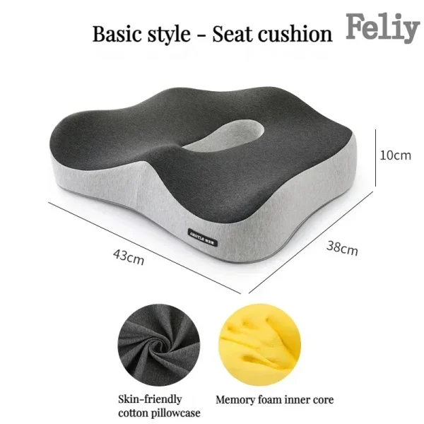 Memory Foam Seat Cushion Office Chair Cushion Car Seat Support Waist Pillow Massage Buttocks Pad Pain Relief Orthopedic Pillow - Image 11