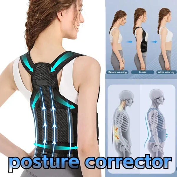 Posture Corrector Back Orthopedic Straps for Men and Women Fully Adjustable Spinal Brace Comfortable Effective Upper Back Brace - Image 2