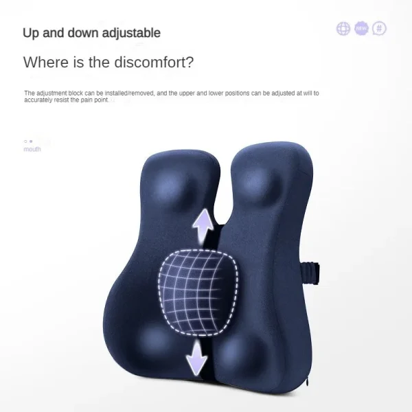 Memory Foam Seat Cushion Waist Back Support Pillow Set Orthopedic Ergonomic Coccyx Relief Hip Lumbar Pad for Office Chair Car - Image 3