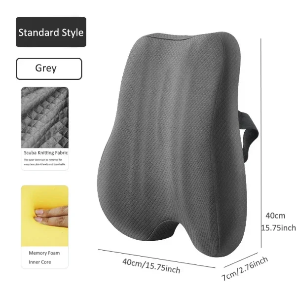 Memory Foam Seat Cushion Waist Back Support Pillow Set Orthopedic Ergonomic Coccyx Relief Hip Lumbar Pad for Office Chair Car - Image 9