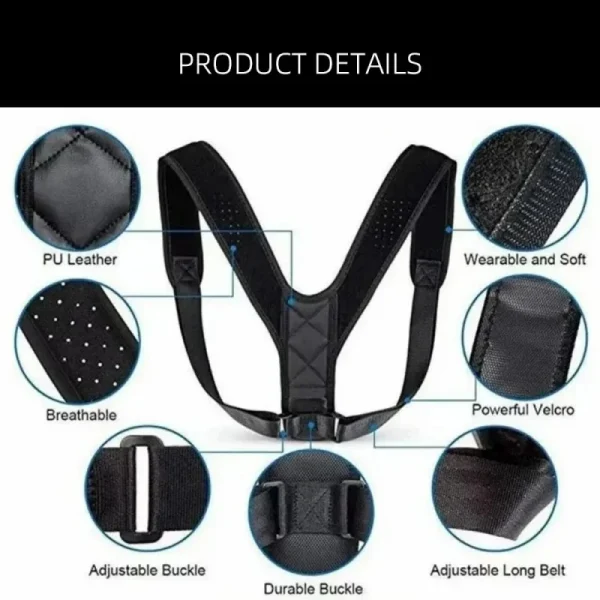 Back Posture Corrector Vest Adjustable Back Support Strap Shoulder Spine Brace Neck Stretcher Trainer Unisex Posture Correction - Image 5