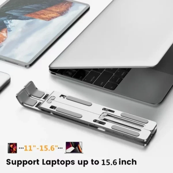 Aluminum Alloy Laptop Holder Stand Adjustable Foldable Portable for Notebook Computer Bracket Lifting Cooling Holder Non-slip - Image 5