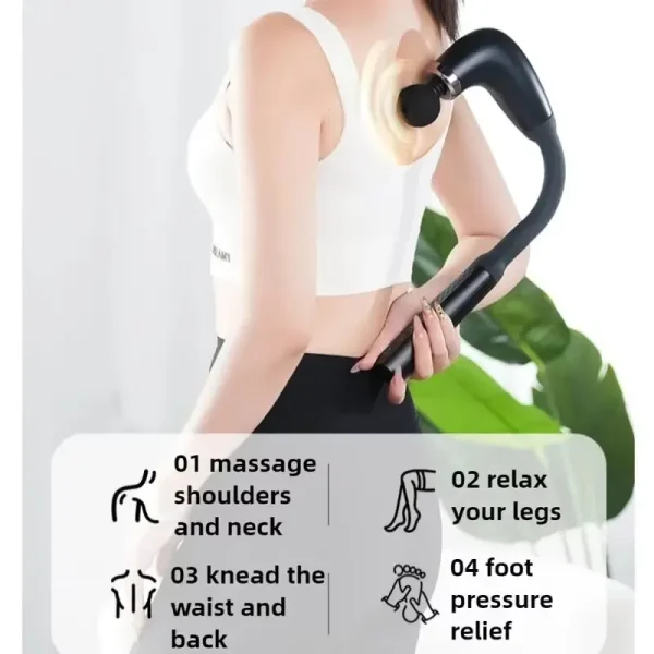 Portable Fascial Massage Gun Electric Percussion Pistol Massager Body Relaxation With LED Touch Screen 4Replaceable Massage Head - Image 4