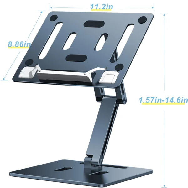 Aluminum Laptop Stand Height  Angle Adjustable Reading Stand with Foldable Base Notebook Desktop iPad Stand Tablet Stand Holder - Image 8