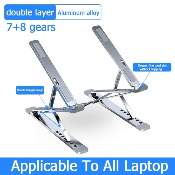 Laptop Stand For Macbook Folding Adjustable Aluminum Computer Pc Tablet Stand Notebook Tablelaptop Holder Heat Dissipation - Image 7