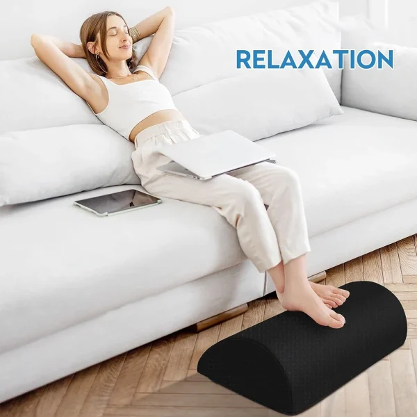 Foot Rest for Under Desk At Work,Office Desk Accessories -Foot Stool for Office, Car, Home To Foot Support & Relax Ankles, Black - Image 3