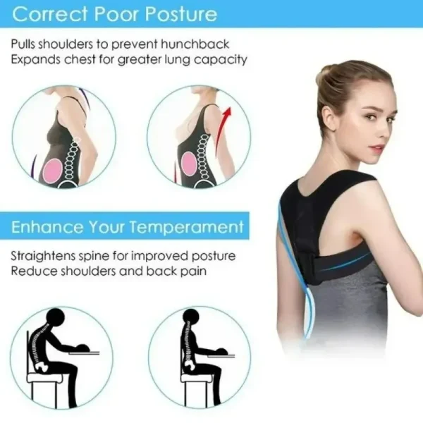 Back Posture Corrector Vest Adjustable Back Support Strap Shoulder Spine Brace Neck Stretcher Trainer Unisex Posture Correction - Image 3