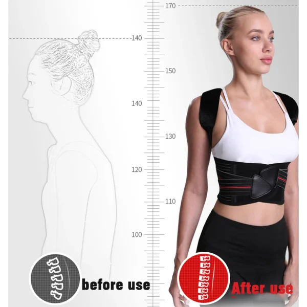 Posture Corrector Back Posture Brace Clavicle Support Stop Slouching and Hunching Adjustable Back Trainer Home Gym Office School - Image 2