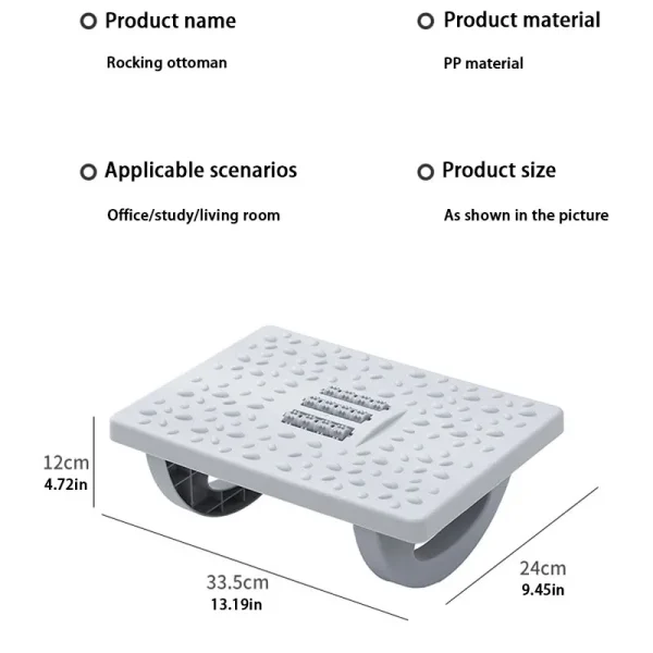 Foot Rest Under Desk Rocking Footstool with Massage Rollers Foot Rest Foot Relaxation Circulation for Home Study Office Work - Image 6