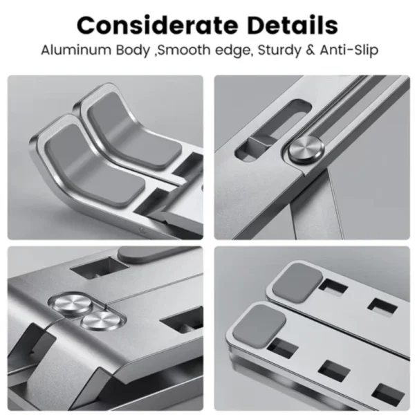 Aluminum Alloy Laptop Holder Stand Adjustable Foldable Portable for Notebook Computer Bracket Lifting Cooling Holder Non-slip - Image 4