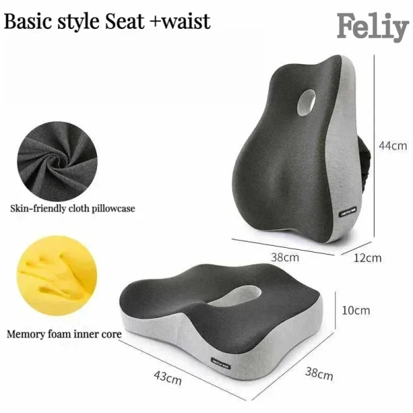 Memory Foam Seat Cushion Office Chair Cushion Car Seat Support Waist Pillow Massage Buttocks Pad Pain Relief Orthopedic Pillow - Image 19