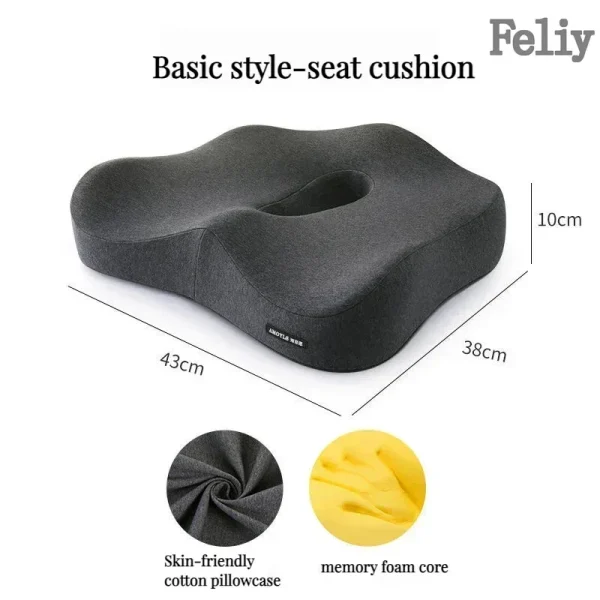 Memory Foam Seat Cushion Office Chair Cushion Car Seat Support Waist Pillow Massage Buttocks Pad Pain Relief Orthopedic Pillow - Image 14