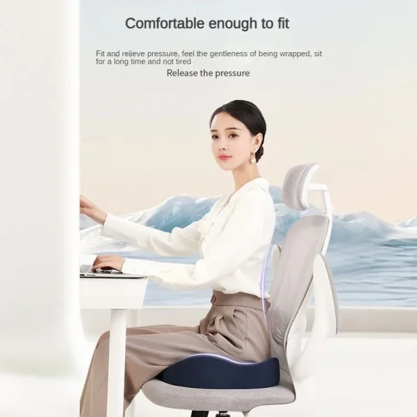 Memory Foam Seat Cushion Waist Back Support Pillow Set Orthopedic Ergonomic Coccyx Relief Hip Lumbar Pad for Office Chair Car - Image 5