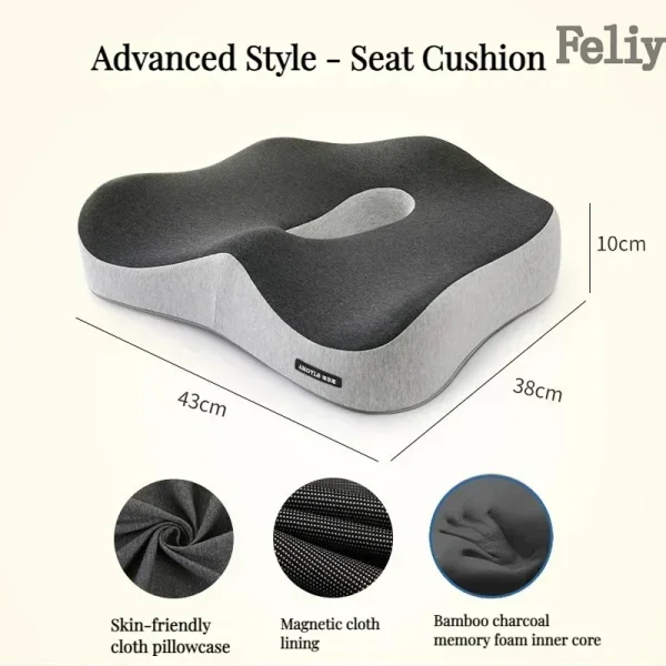 Memory Foam Seat Cushion Office Chair Cushion Car Seat Support Waist Pillow Massage Buttocks Pad Pain Relief Orthopedic Pillow - Image 17