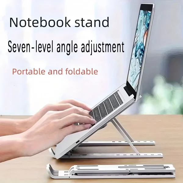 Laptop stand, seven adjustable levels, foldable laptop desktop heightening and cooling tablet support stand - Image 6