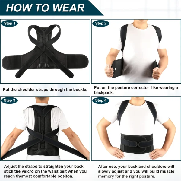 Posture Corrector for Men/Women, Back Brace for Lumbar Support, Back Corrector Posture Improve, Neck, Back,Shoulder Pain Relieve - Image 5