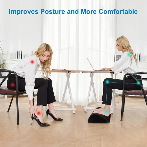 Foot Rest for Under Desk At Work,Office Desk Accessories -Foot Stool for Office, Car, Home To Foot Support & Relax Ankles, Black - Image 6