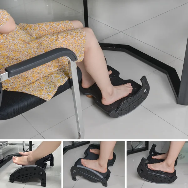 Foot Rest Stool for Under Desk at Work with Removable Soft Warm Foam Cushion Ergonomic Foot Stool with Massage Texture Office - Image 6