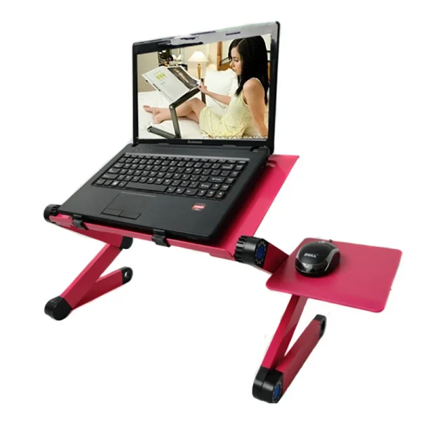 Adjustable Laptop Desk Stand Portable Aluminum Ergonomic Lapdesk ForSofa PC Notebook Table Desk Stand With Mouse Pad Punk - Image 10