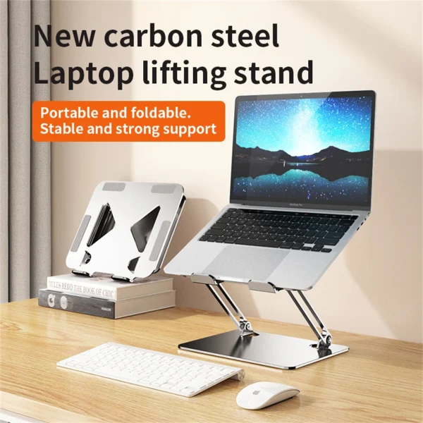JOMAA Aluminum Alloy Adjustable Laptop Stand Ergonomic Notebook Riser Holder Computer Stand Compatible with Laptops Tablet - Image 2