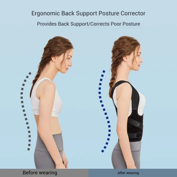 Back Support Brace Posture Corrector for Women and Men Back Straightener Posture Corrector Scoliosis and Hunchback Correction - Image 3
