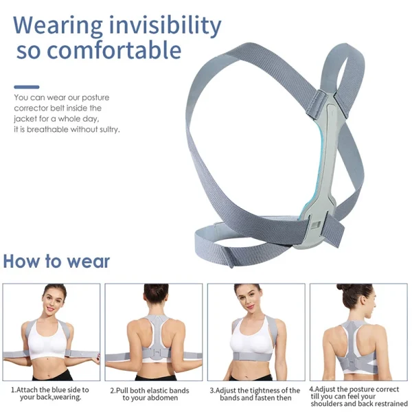 Back Posture Corrector Adjustable Neck Brace Training Equipment Home Office Man Woman Postura Shoulder Support Correction Belt - Image 4