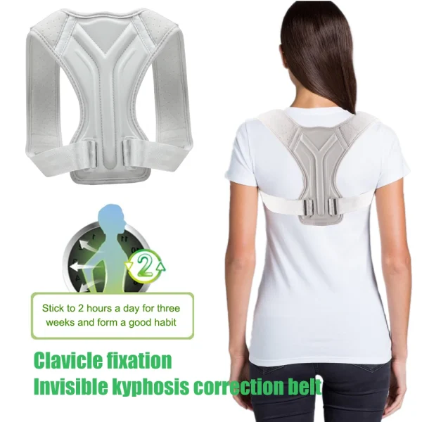 Posture Corrector Unisex Adjustable for Clavicle Support Providing Pain Relief for Neck Back Shoulder Reshape Your Body Unisex - Image 2