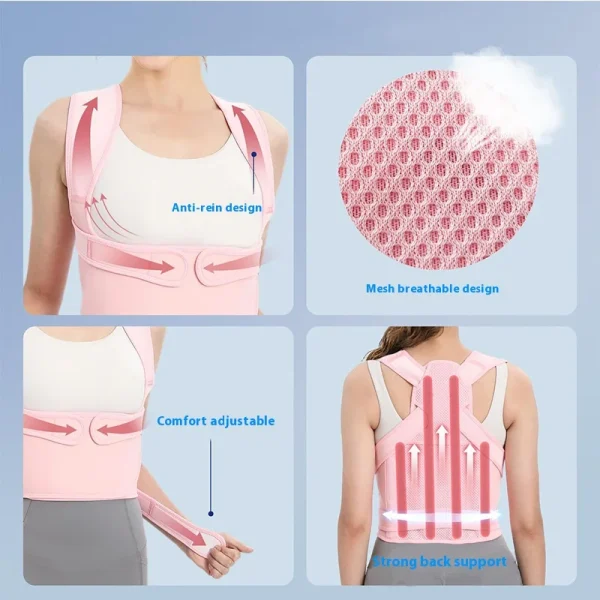 JUSTLANG Back Posture Corrector Lumbar Pad Waist Support Hunchback Spinal Orthopedic Straps Correct UNISEX Back Brace For Adult - Image 3