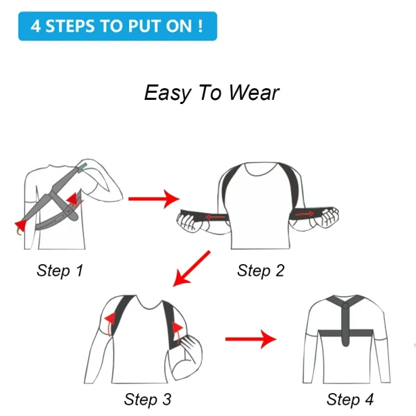 Back Posture Correction Belt Hunchback Corrector Adult Men and Women Sitting Posture Correction Belt Shoulder Straight Back - Image 4
