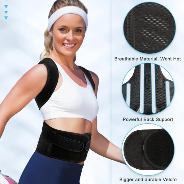 Posture Corrector for Men/Women, Back Brace for Lumbar Support, Back Corrector Posture Improve, Neck, Back,Shoulder Pain Relieve - Image 4
