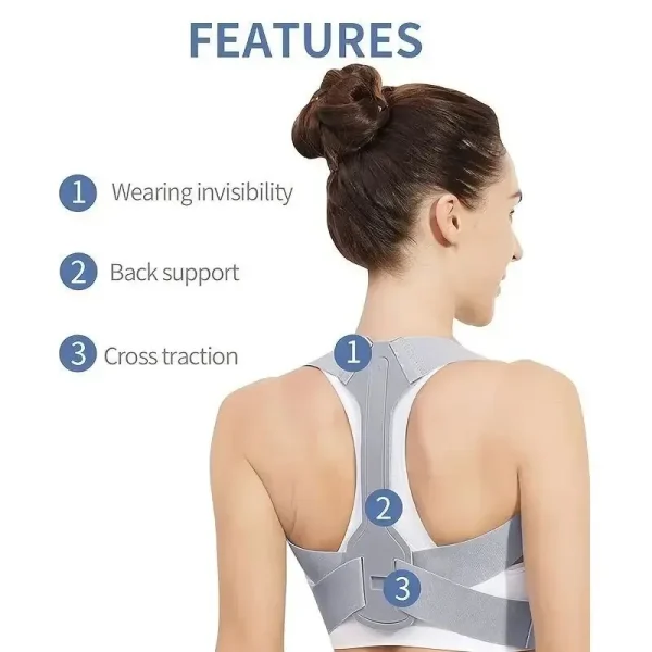Adjustable Back Brace for Both Male and Female Use in Posture Correction to Prevent Hunchback in Aitting Posture - Image 4