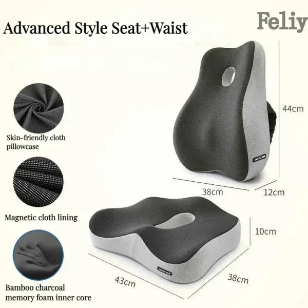 Memory Foam Seat Cushion Office Chair Cushion Car Seat Support Waist Pillow Massage Buttocks Pad Pain Relief Orthopedic Pillow - Image 9