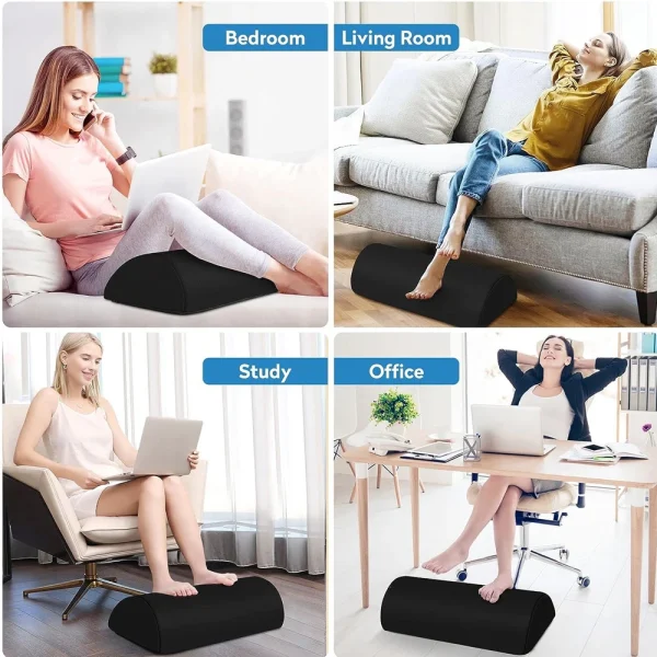 Foot Rest for Under Desk At Work,Office Desk Accessories -Foot Stool for Office, Car, Home To Foot Support & Relax Ankles, Black - Image 4