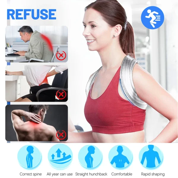 Posture Corrector Unisex Adjustable for Clavicle Support Providing Pain Relief for Neck Back Shoulder Reshape Your Body Unisex - Image 6