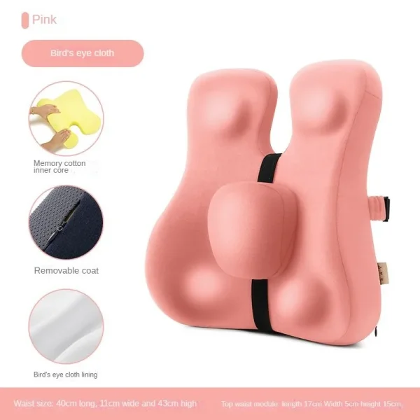 Memory Foam Seat Cushion Waist Back Support Pillow Set Orthopedic Ergonomic Coccyx Relief Hip Lumbar Pad for Office Chair Car - Image 12
