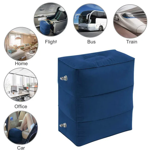 1PC Portable Travel Footrest Pillow Inflatable Foot Rest Pad Footrest Feet Cushion Plane Train Kids - Image 2