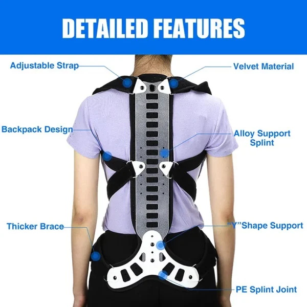 Adjustable Back Brace Posture Corrector Women Men Back Straightener Trainer for Scoliosis & Hunchback Correction, Spine Support - Image 2