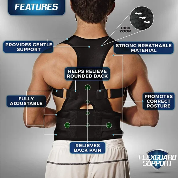 Magnetic Therapy Posture Corrector Posture Corset Shoulder Support Belt Men And Women Braces And Support Belt Shoulder Posture - Image 4