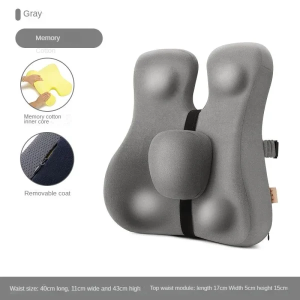 Memory Foam Seat Cushion Waist Back Support Pillow Set Orthopedic Ergonomic Coccyx Relief Hip Lumbar Pad for Office Chair Car - Image 14