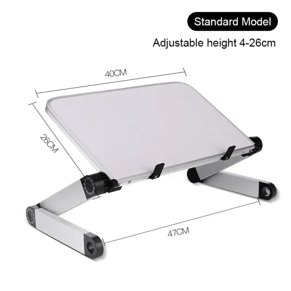 Adjustable Laptop Desk Stand Portable Aluminum Ergonomic Lapdesk ForSofa PC Notebook Table Desk Stand With Mouse Pad Punk - Image 7
