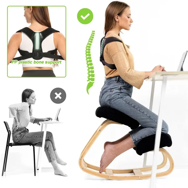 Adjustable Posture Corrector Upper Back Brace Neck Shoulder Brace Back Support Pain Relief Belt Women Men Spine Straightener - Image 4