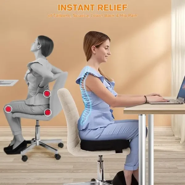 Memory Foam Seat Cushion for Home Office Coccyx Orthopedic Chair Massage Pad Memory Foam Seat Cushion for Home Office Coccyx Ort - Image 5